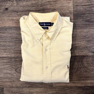 Ralph Lauren Shirt Mens Extra Large XL Yellow Long Sleeve Button Down Blake